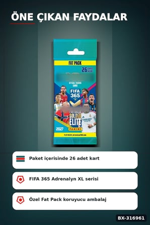 Panini FIFA 365 Futbolcu Koleksiyon Kartları Fat Pack 26 Kart İçeren Paket BX-316961