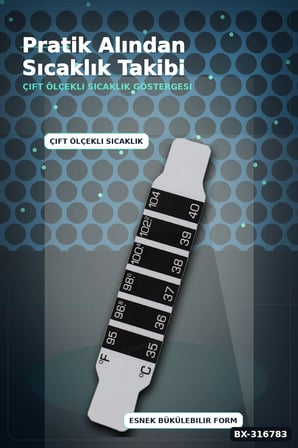 Tek Kullanımlık Ateş Ölçer Şerit Derece - Pratik Bükülebilir Vücut Termometresi 1 Adet BX-316783