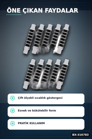 Tek Kullanımlık Ateş Ölçer Şerit Derece - Pratik Bükülebilir Vücut Termometresi 1 Adet BX-316783