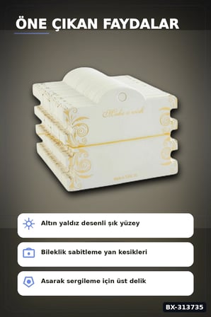 100 Adet 8x10 cm Mukavva Bileklik Kartı - 3'Lü Yaldızlı Kalın, Takı Organizer Aksesuarı BX-313735