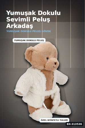 Uyku Tulumlu Yumuşak Peluş Ayıcık Oyuncak 40 cm 0,295 kg Hediye İçin Sevimli BX-313536