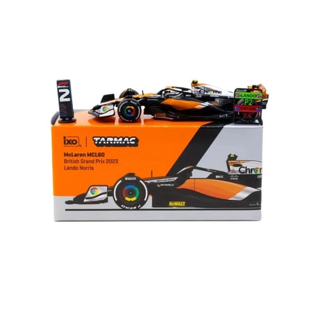 Podyum Detaylı 1/64 Ölçek McLaren MCL60 Lando Norris 2023 British GP Model Araba BX-313334
