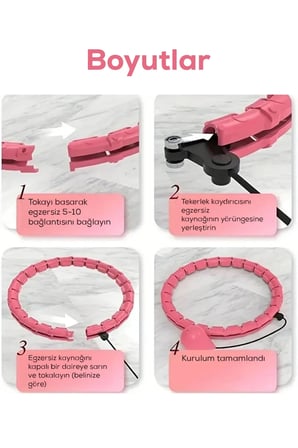 Ayarlanabilir Akıllı Hula Hoop Bel İnceletme Egzersiz Çemberi Kırmızı 24 Parça