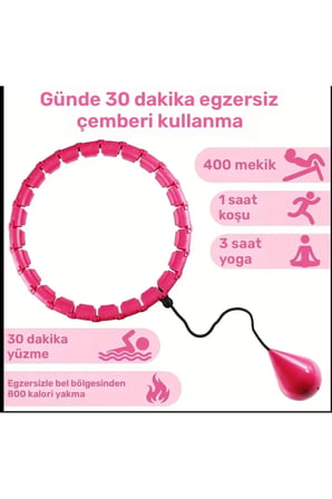 Ayarlanabilir Akıllı Hula Hoop Bel İnceletme Egzersiz Çemberi Kırmızı 24 Parça
