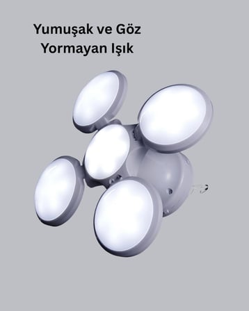 Solar Güneş Enerjili ve USB Şarjlı 5 Kanatlı LED Kamp Lambası