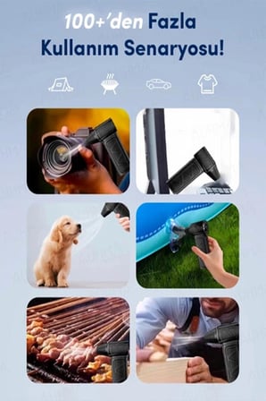 Mini Turbo Fan 130.000 Rpm Şarjlı 8000 Mah Batarya 4 Vitesli Taşınabilir Elektrikli Hava Üfleyici Kompresörü