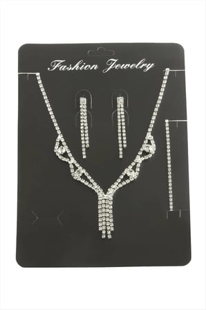 Sallantılı Taşlı Set Kolye