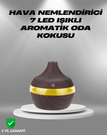 Aromaterapi Uyumlu 300 ml LED Işıklı Oda Kokusu Difüzörü