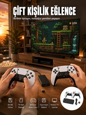 HDMI Girişli Retro Oyun Çubuğu 2 Kişilik Kablosuz Yeni Nesil