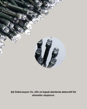 10 Metre LED Işıklı Dekoratif Parti ve Kutlama Aydınlatması