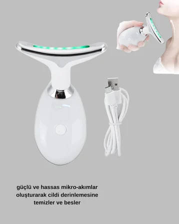 Yüz ve Boyun Sıkılaştırıcı Cilt Bakım Cihazı | EMS Mikro Akım & Kırışıklık Giderici