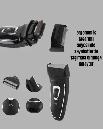 Şarj Göstergeli Yıkanabilir Erkek Tıraş Makinesi