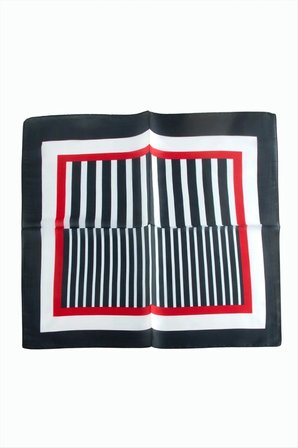 Çizgili Desenli Zr Şifon Fular 50*50 cm