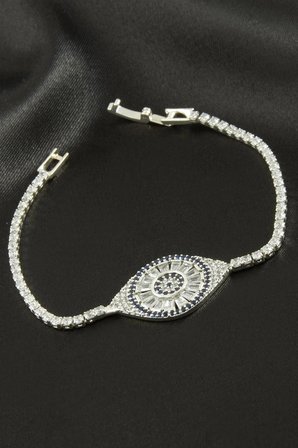 Oval Zirkon Taşlı Çocuk Bileklik 16 cm