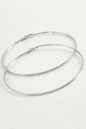 Düz İnce Boru Metal Halka Küpe 8-9-10 cm