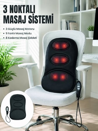 Titreşimli Masaj Koltuk Minderi Kademe Şiddet Ayarlı Isıtma Fonksiyonlu Masaj Pedi