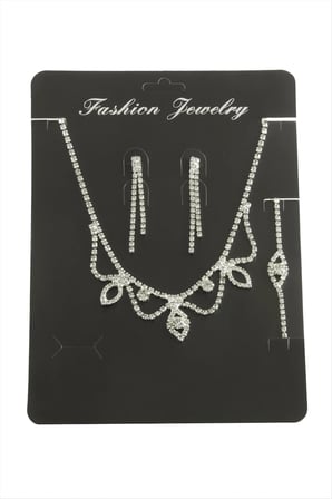 Oval Taşlı Set Kolye