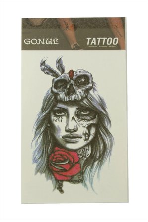 Gül Kuru Kafa Tattoo Dövme Sticker