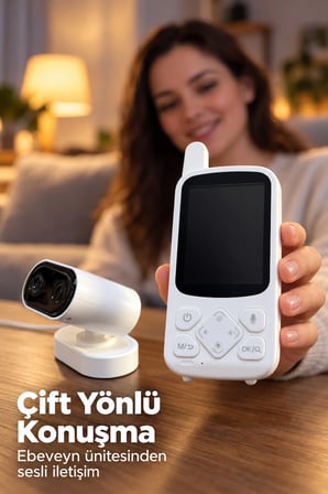 Sıcaklık Göstergeli Bebek Kamerası ve Ekranlı Takip Seti