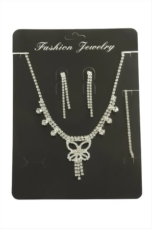 Kelebek Taşlı Set Kolye