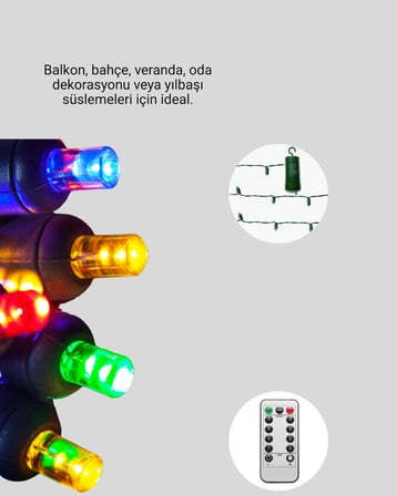 Taşınabilir Pil İle Çalışan LED Işık – 2x2 Metre Perde Modeli