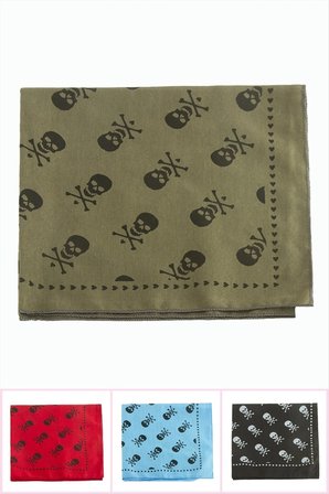 Kuru Kafa Desenli Keten Bandana 50*50
