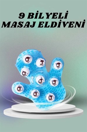 9 Bilyeli El Şeklinde Omuz Bacak Masaj Aleti Masaj Eldiveni Giyilebilir Plastik Vücut Sıkılaştırıcı