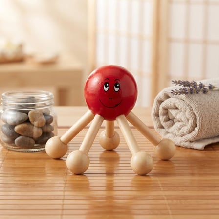 Ahşap Masaj Aleti - Uğur Böceği Tasarımlı - 6 Noktalı