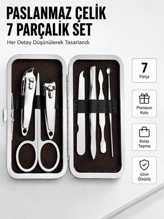 Paslanmaz Çelik Kişisel Bakım Seti – 7 Parça