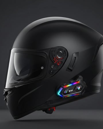 Yeni Nesil Bluetooth 5.3 Motosiklet Intercom RGB Işıklı 1000m Mesafeli