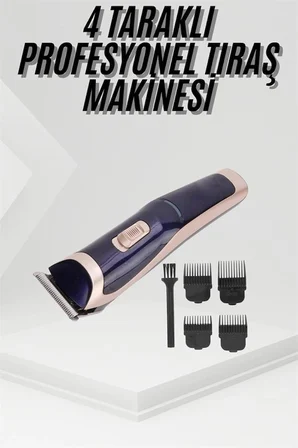 Tıraş Makinesi 4 Başlıklı Paslanmaz Çelik Bıçaklı Tüm Saç Tiplerine Uygun
