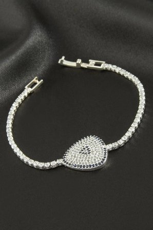 Oval Zirkon Taşlı Çocuk Bileklik 16 cm