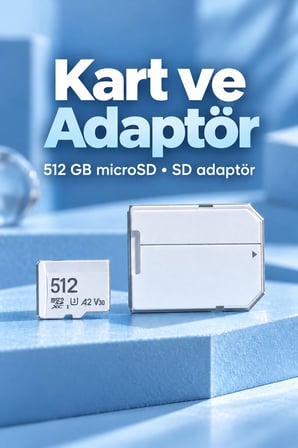 SD Adaptörlü MicroSD Kart 160 MB/s Aktarım Hızı
