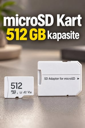 SD Adaptörlü MicroSD Kart 160 MB/s Aktarım Hızı