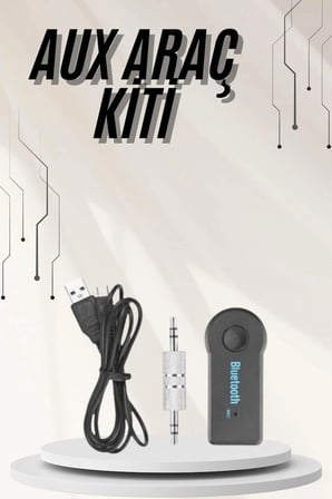 Yeni Nesil Bluetooth Aux Araç Kiti Siyah TV Tablet Telefon Araç Araba