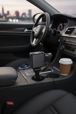 4’ü 1 Arada Araç Çakmaklık Şarj Cihazı 66W Type-C Hızlı Şarj Çift USB Telefon Şarj Geri Çekilebilir Kablo