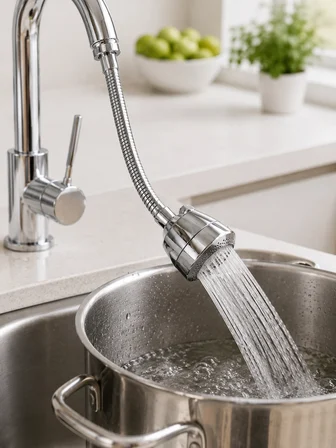 Çok Fonksiyonlu Musluk Uzatma Aparatı 360° Hareketli Krom Musluk Başlığı