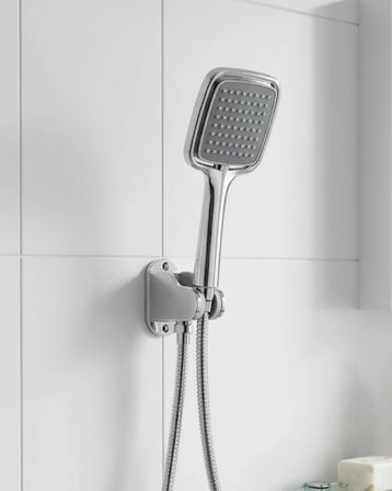 Siyah Duş Seti El Duşu Başlığı Spiral Hortum ve Duvar Askısı Banyo Duş Seti