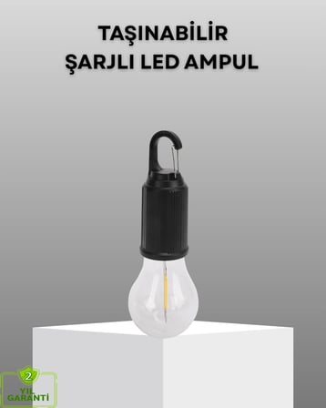 Şarjlı Kancalı LED Lamba – Kamp, Balkon ve Acil Durum Işığı