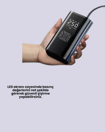 12V Uyumlu Çok İşlevli Akıllı Araç Lastik Pompası Yeni Nesil