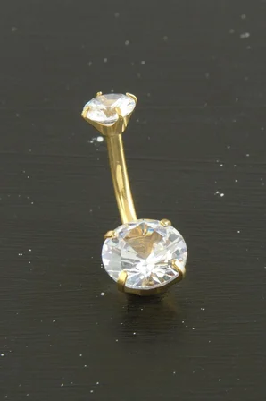 Yuvarlak Zirkon Taşlı Çelik Piercing 1 Adet