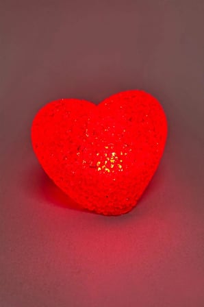 Işıklı Kırmızı Kalp Led Lamba 9 cm