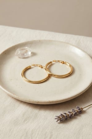 316L Çelik Gold Renk 28 mm Halka Küpe
