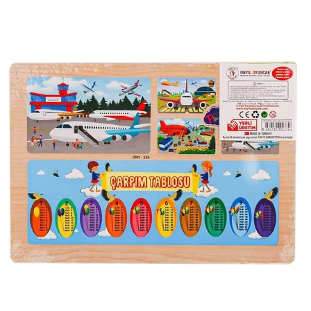 ONY-233-234-235-236 Ahşap Eğitici Puzzle Havaalanı - 1 Adet Stokta Olan Gönderilir