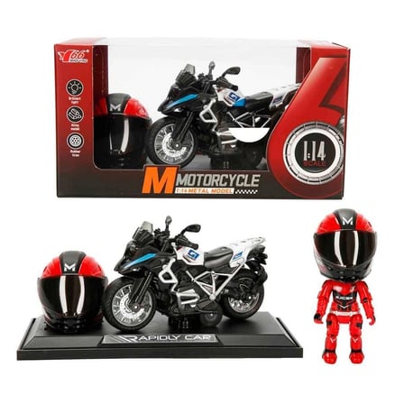 : Sesli ve Işıklı BMW Off-Road Die Cast Çek Bırak Motosiklet