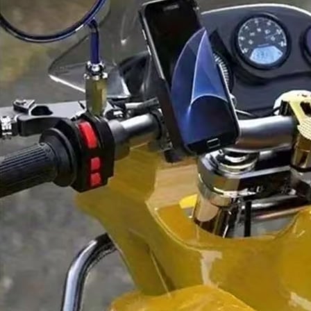 Motosiklet Gidon Telefon Tutucu–° Döner, Kaymaz Sabitleme Sistemli, Sarsıntı Önleyici Telefon Tutucu Aparat