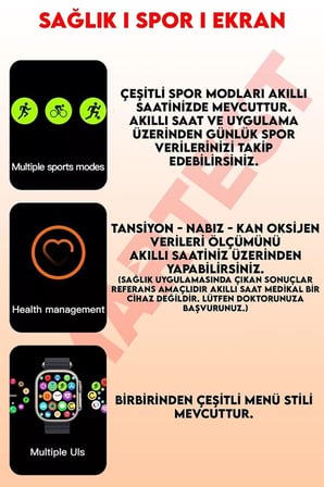 49mm Gümüş Kasa Kilitli Vidalı Turuncu Silikon Kordon SIM Kartlı GPS Nabız Sensörlü Akıllı Saat