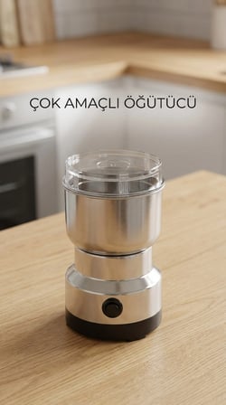 Elektrikli Kahve ve Baharat Öğütücü, Paslanmaz Çelik Bıçaklı, Kapaklı