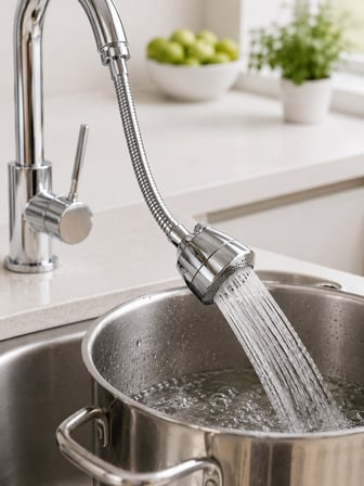 Ayarlanabilir Musluk Başlığı Esnek Spiral Hortumlu Lavabo Uzatma Aparatı