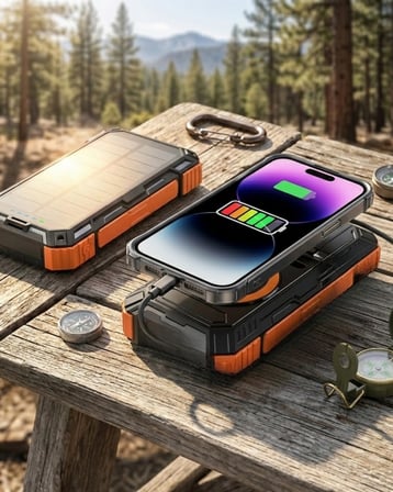 mAh Powerbank Güneş Enerjili Kablosuz Şarj Hızlı Şarj Taşınabilir Batarya (Kopya)